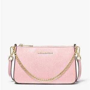 Michael Kors White Clutch with Gold Chain